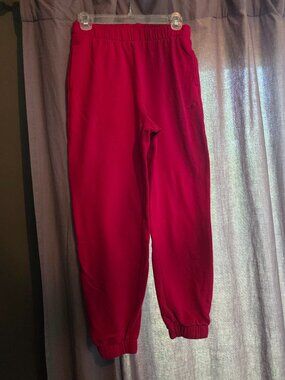 Hollister‎ Sweatpants Womens Ultra High-Rise Joggers Fleece Drawstring, Red, Sml